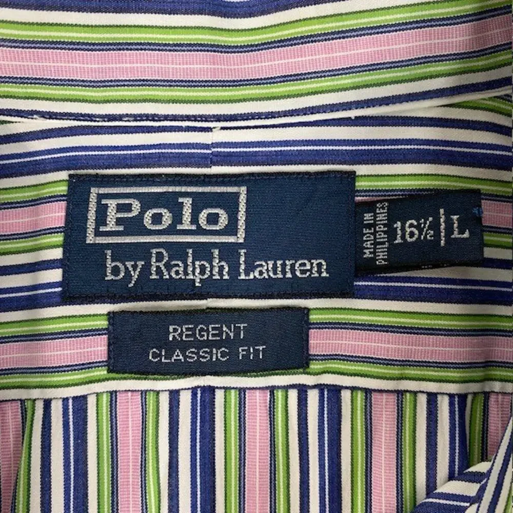 Polo Ralph Lauren Striped Dress Shirt Regent‎ Classic Fit Long Sleeve 16 1/2 L
